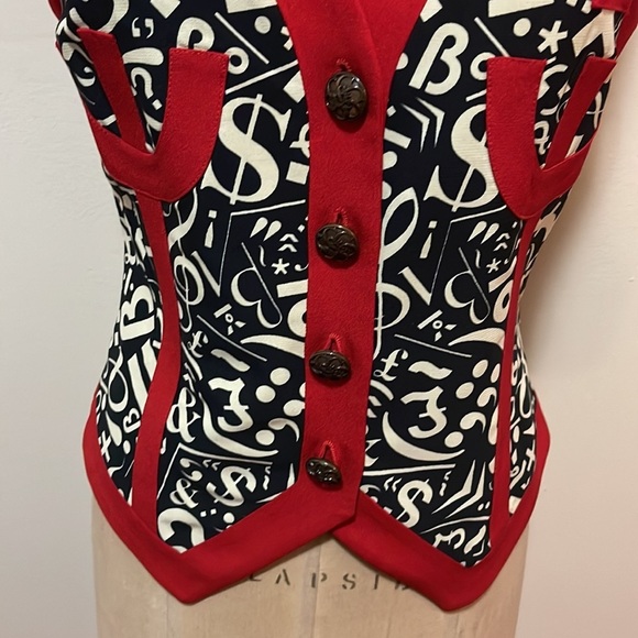 Moschino Cheap & Chic Red black Dollar Sign Vest - Picture 4 of 15